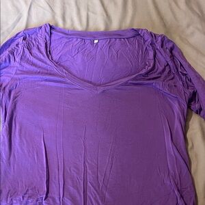 Purple V-Neck Women's Top
